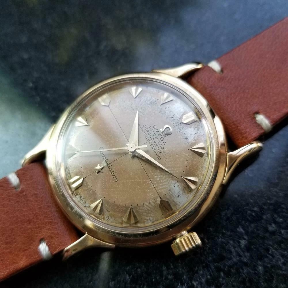 Retro Men's Omega 14 Karat Gold Constellation De Luxe Automatic, Swiss Vintage LV666