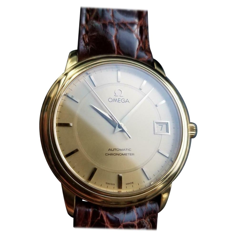 Men's Omega 18 Karat Gold Chronometer Automatic with Date, Swiss Luxury LV486BRN