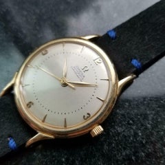 Men's Omega 18k Gold Bumper Automatic 17j cal.352, c.1962 Swiss Vintage LV655BLK