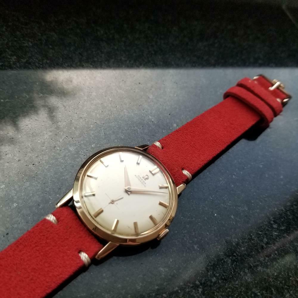 Men's Omega 18 Karat Rose Gold cal.491 Automatic Dress Watch, Swiss LV636RED In Excellent Condition In Beverly Hills, CA