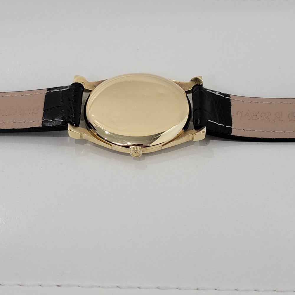 Omega cal 28 Montre habillée à remontage manuel, en or 18 carats, vintage suisse, années 1940, RA407 6