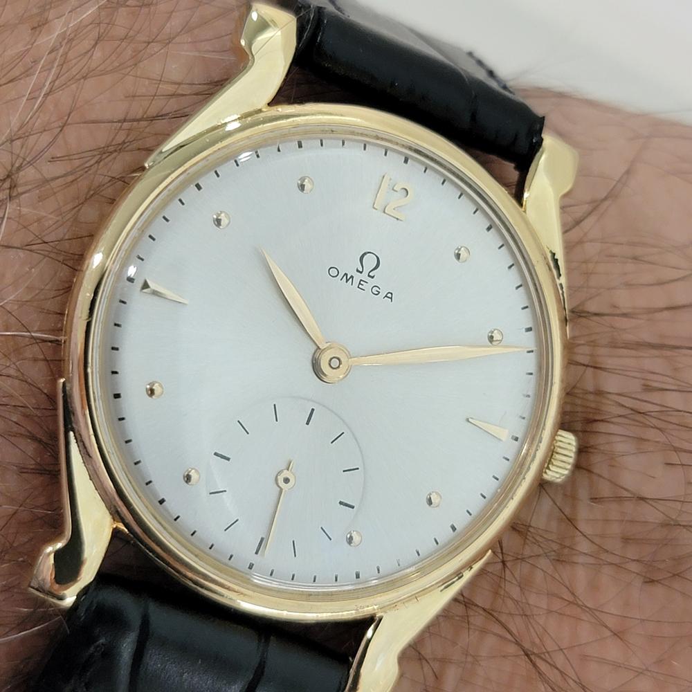 Omega cal 28 Montre habillée à remontage manuel, en or 18 carats, vintage suisse, années 1940, RA407 9