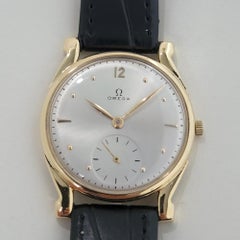 Mens Omega cal 28 18k Gold Manual Wind Dress Watch 1940s Swiss Vintage RA407