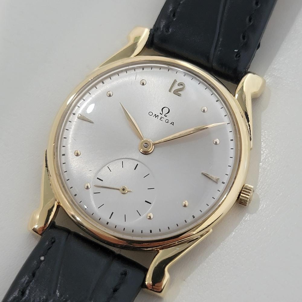  Omega cal 28 Montre habillée à remontage manuel, en or 18 carats, vintage suisse, années 1940, RA407 Pour hommes 