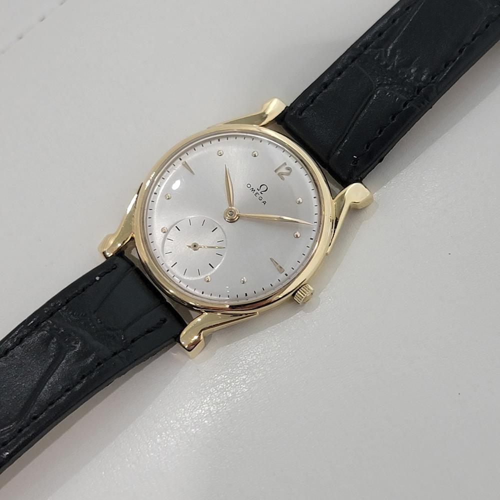 Omega cal 28 Montre habillée à remontage manuel, en or 18 carats, vintage suisse, années 1940, RA407 3