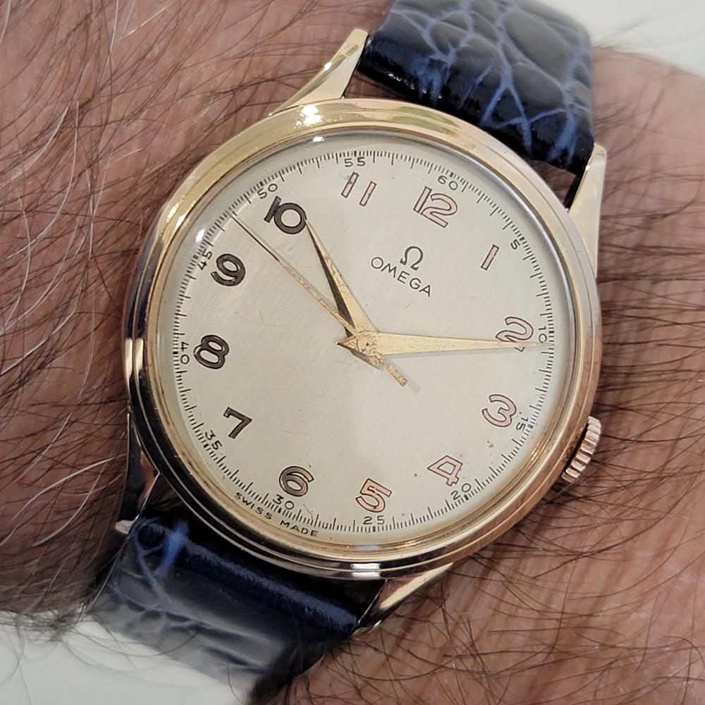 Mens Omega cal 30SCT2 14k Gold Manual Wind Dress Watch 1940s Vintage NA118 9
