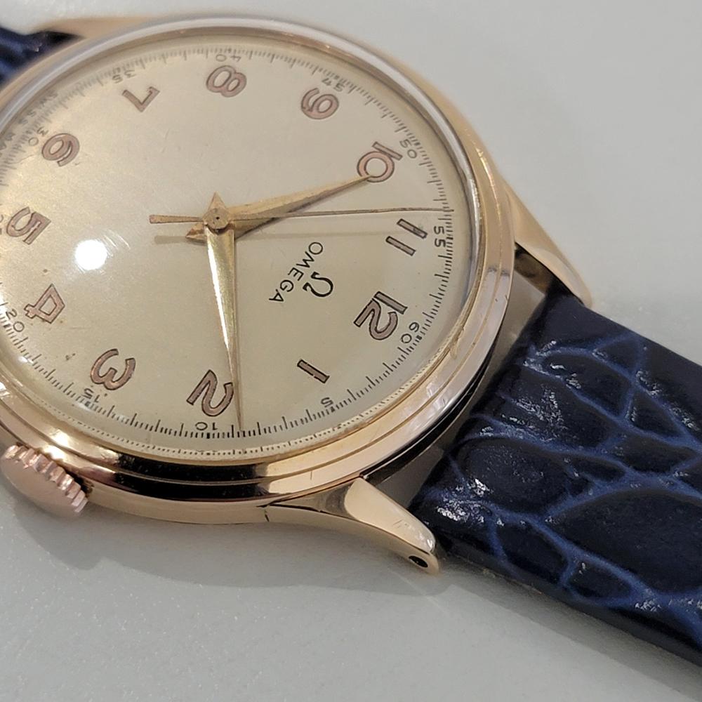 Mens Omega cal 30SCT2 14k Gold Manual Wind Dress Watch 1940s Vintage NA118 2