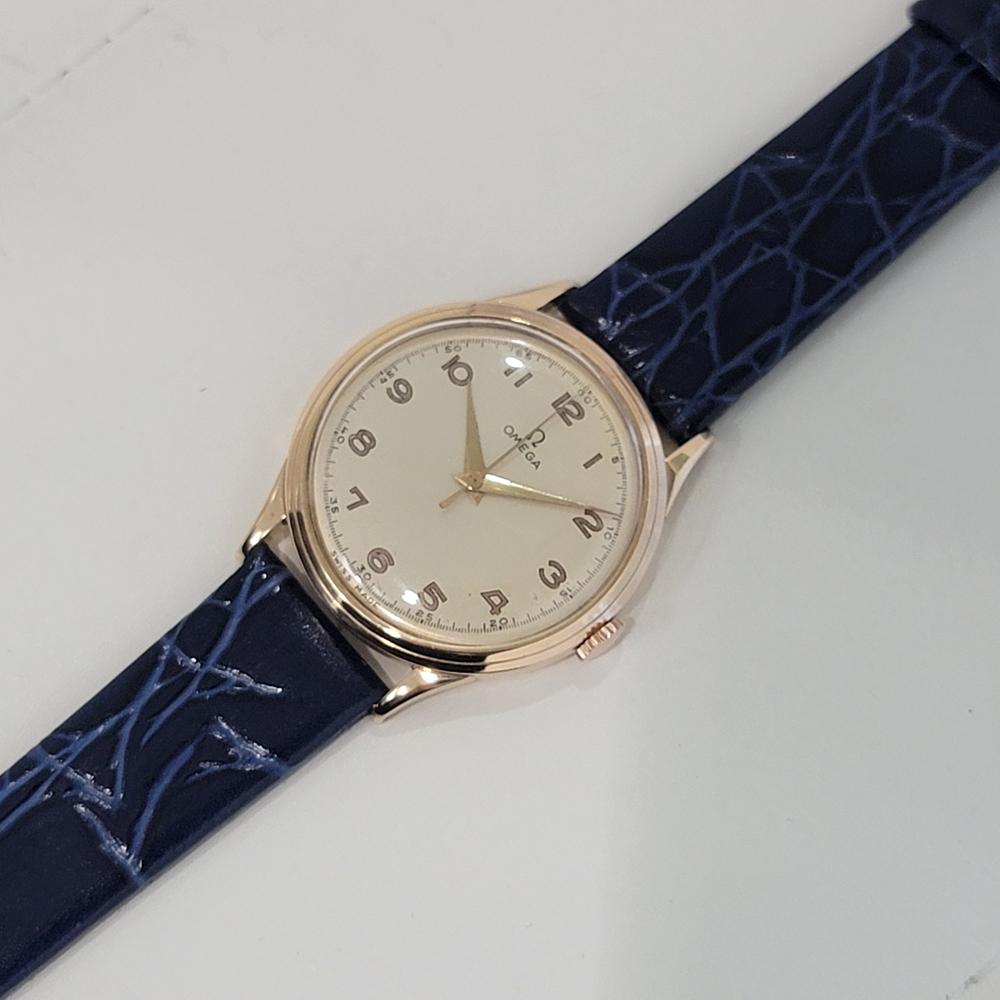 Mens Omega cal 30SCT2 14k Gold Manual Wind Dress Watch 1940s Vintage NA118 3