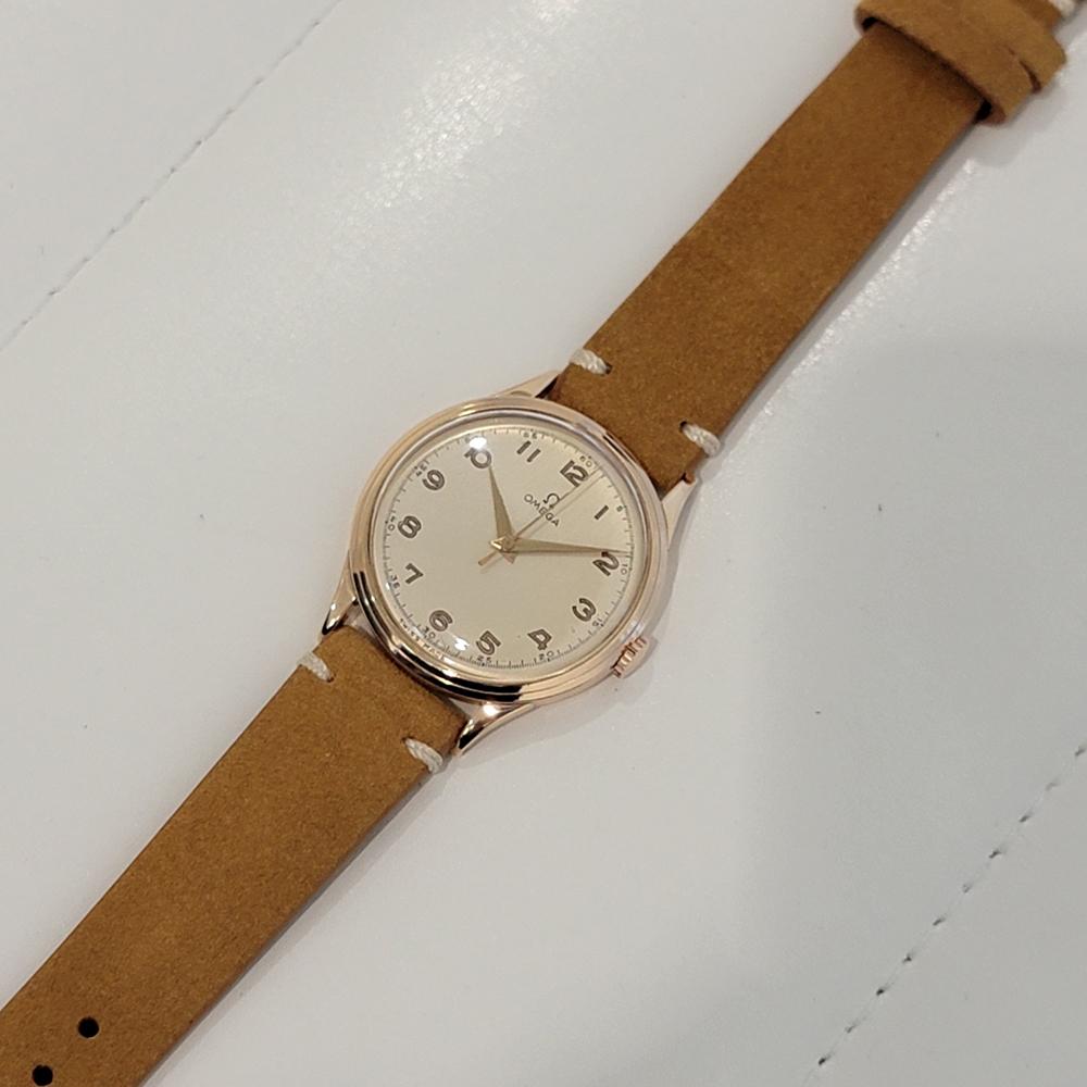 Mens Omega cal 30SCT2 14k Gold Manual Wind Dress Watch 1940s Vintage NA118B 3