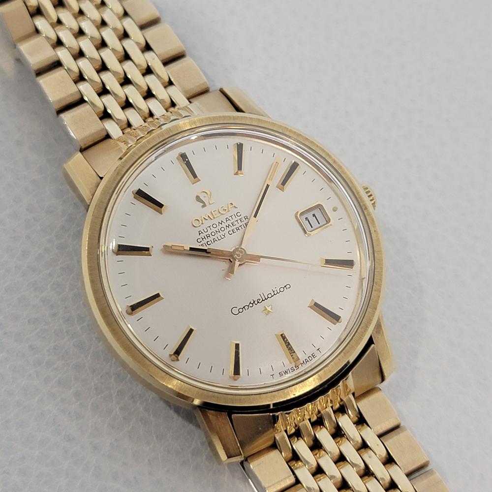 Herren Omega Constellation 35mm 14K Goldgehäuse Automatik 1960er Jahre Original JM16 im Zustand „Hervorragend“ in Beverly Hills, CA