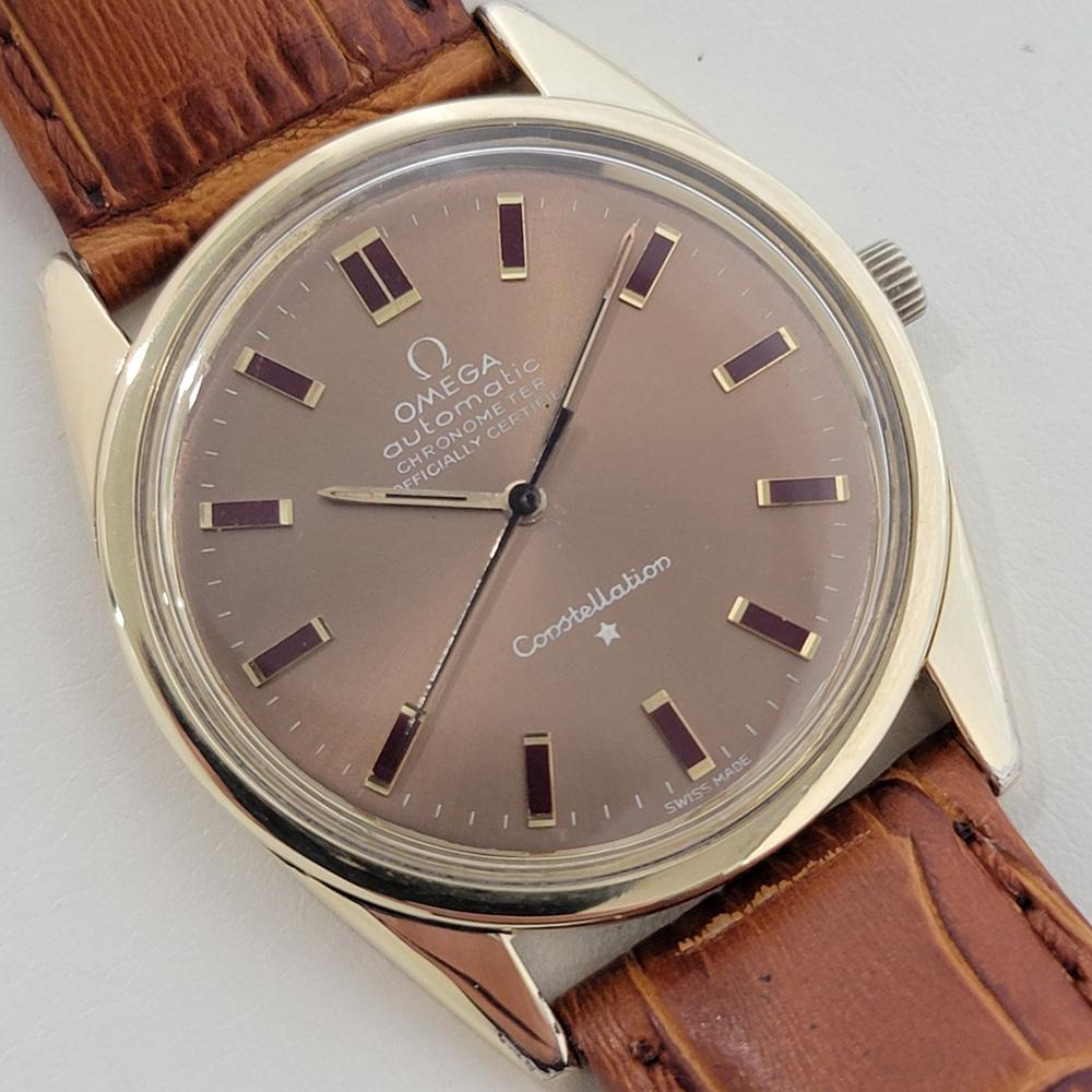 Mens Omega Constellation Cal 712 Gold Capped Automatic 1960s Vintage NA117 In Excellent Condition For Sale In Beverly Hills, CA