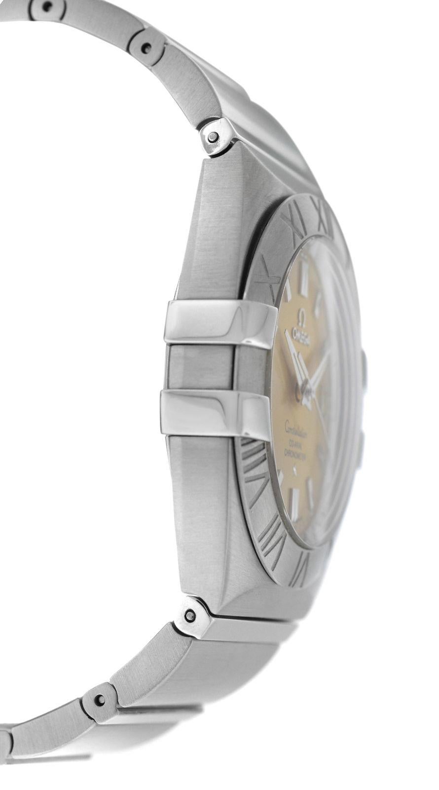 Brand	Omega
Model	Double Eagle Co - Axial Chronograph 1503.10.00
Gender	Men's 
Condition	Pre-owned
Movement	Swiss Automatic Co - axial 
Case Material	Stainless Steel
Bracelet / Strap Material	
Stainless Steel

Clasp / Buckle Material	
Stainless