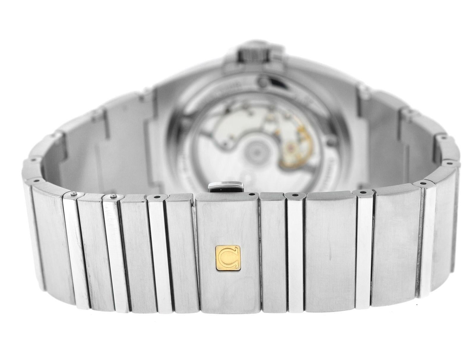 Men's Omega Constellation Double Eagle Co - Axial Chrono Steel Auto Watch In Excellent Condition In New York, NY