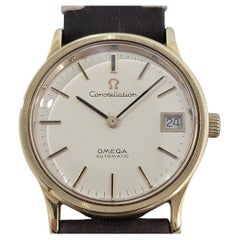Mens Omega Constellation Ref 166 052 18k Gold Automatic w Date 1960s Swiss RA404