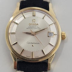 Mens Omega Constellation Ref 166 052 18k Gold Date Automatic 1960s Swiss RA404B