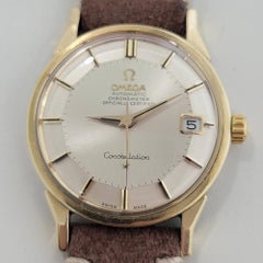 Mens Omega Constellation Ref 166 052 18k Gold Date Automatic 1960s Swiss RA404B