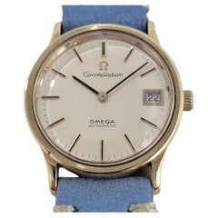 Vintage Mens Omega Constellation Ref 166 052 18k Gold Date Automatic 1960s Swiss RA404B