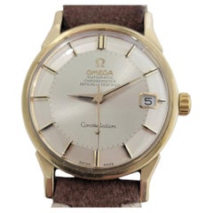 Mens Omega Constellation Ref 166 052 18k Gold Date Automatic 1960s Swiss RA404B