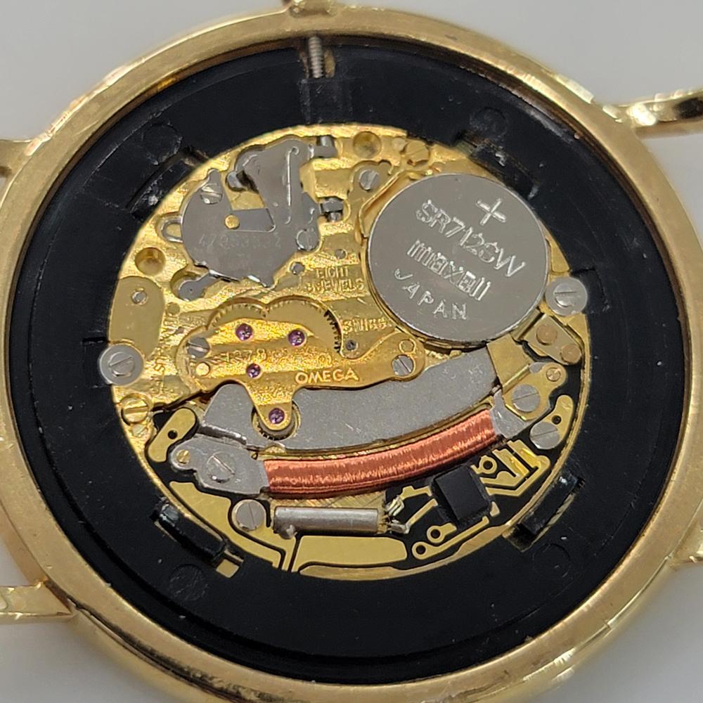 Mens Omega DeVille Ultra Thin 18k Gold Capped Quartz Dress Watch 1980s NA124 7