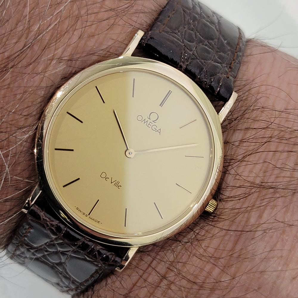 Mens Omega DeVille Ultra Thin 18k Gold Capped Quartz Dress Watch 1980s NA124 9