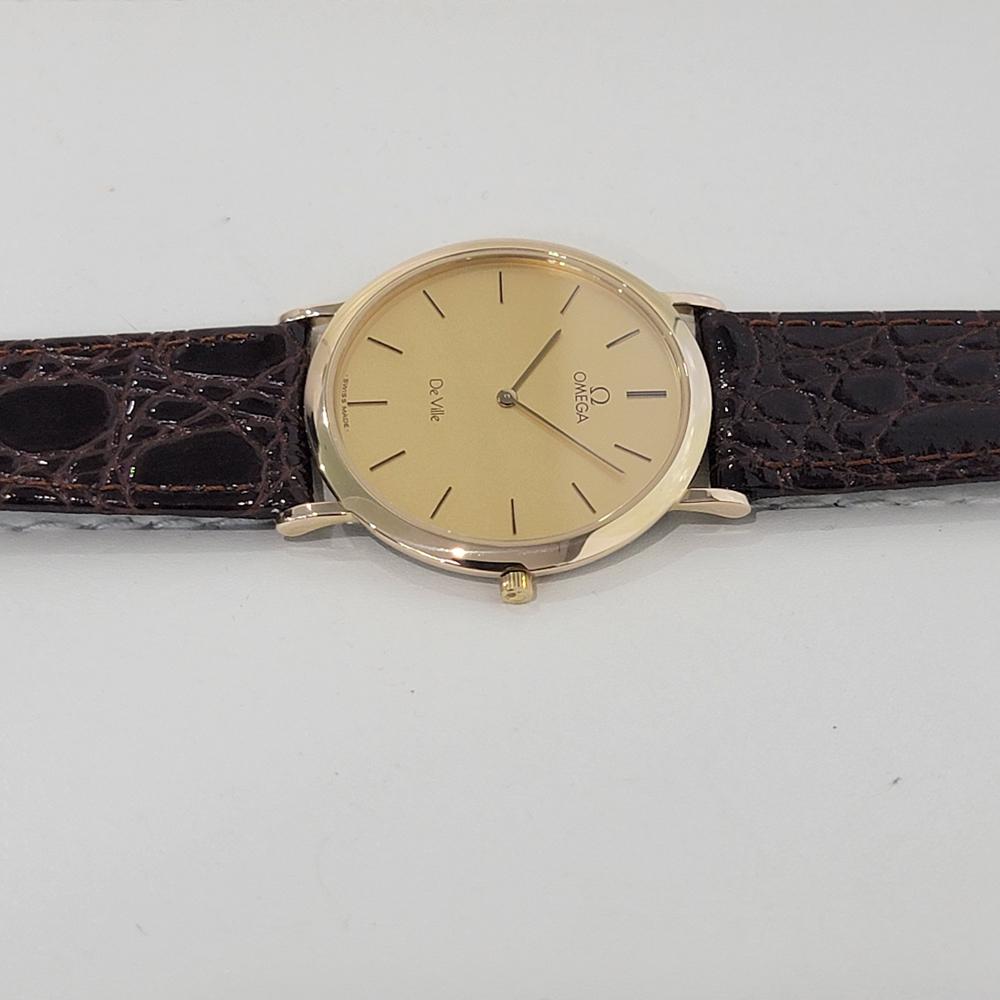 Mens Omega DeVille Ultra Thin 18k Gold Capped Quartz Dress Watch 1980s NA124 1