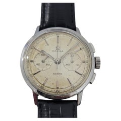 Used Mens Omega Meister Dial 36mm Manual Wind Chronograph 1960s Unrestored JM21