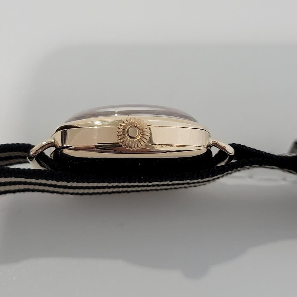 Herren Omega Military Trench-Uhr 14k Roségold mit Handaufzug 1930er Jahre JM20 4