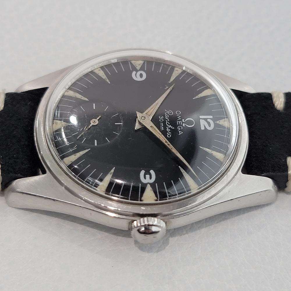 Mens Omega Ranchero Manual Wind 1950s Rare Vintage Swiss JM5 In Excellent Condition In Beverly Hills, CA