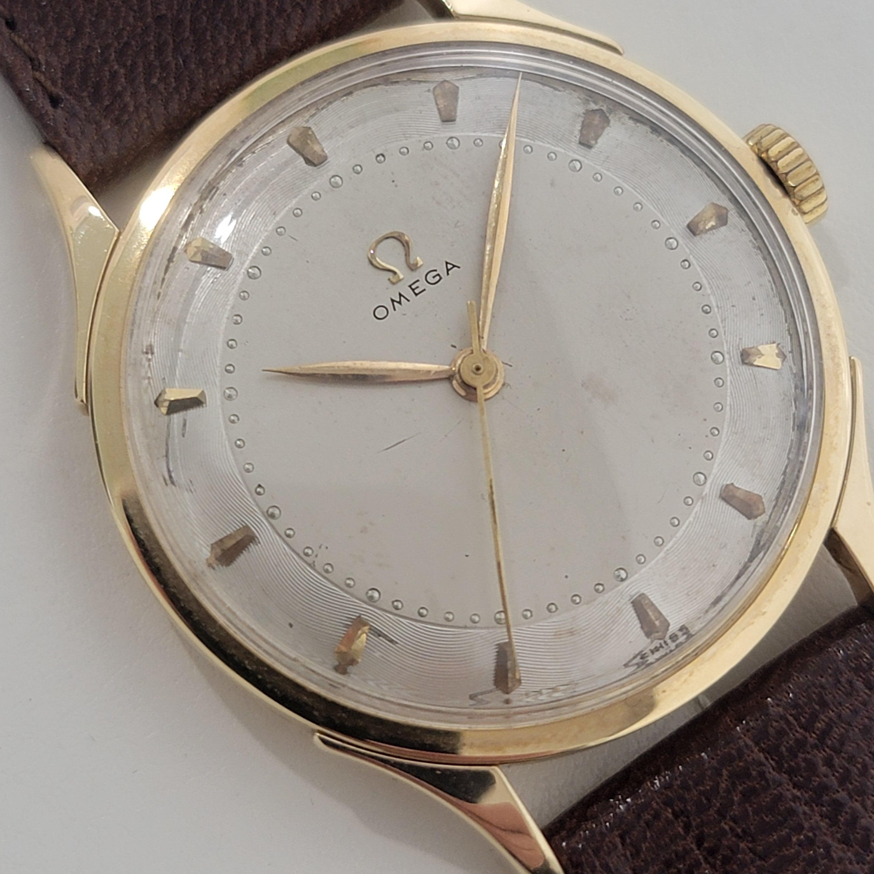 Omega 14191 Or 14 carats Jumbo 36 mm à remontage manuel, Vintage Swiss Luxury JM12 pour hommes, années 1940 Excellent état à Beverly Hills, CA