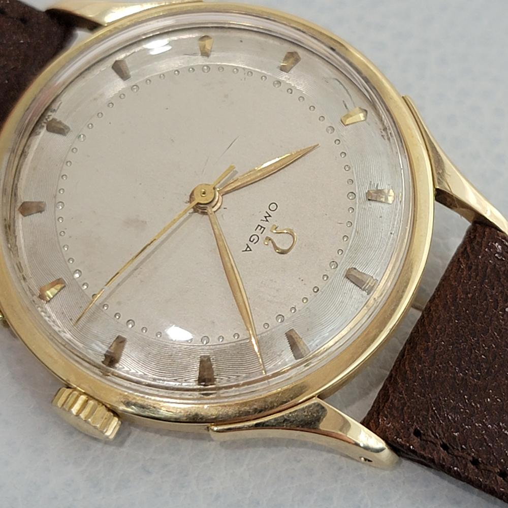 Men's Mens Omega Ref 14191 14k Solid Gold Manual Wind 1940s Vintage Swiss JM12 For Sale