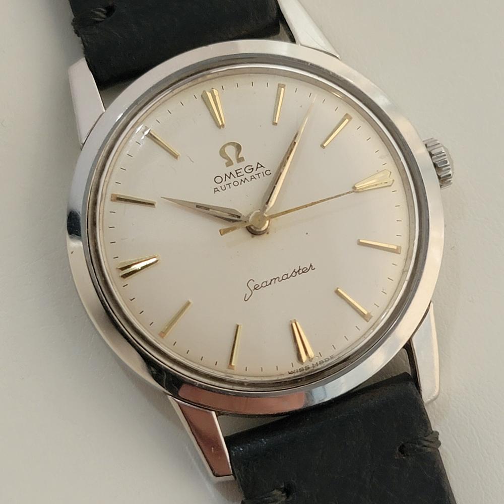 Mens Omega Seamaster 14704-SC61 cal 591 34mm Automatic 1960s Vintage Swiss RA419 In Excellent Condition In Beverly Hills, CA