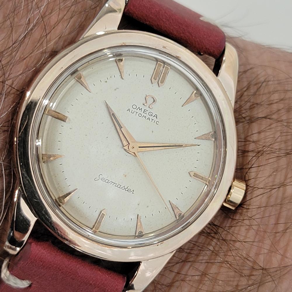 Mens Omega Seamaster 2494 37mm Rose Gold Capped Bumper Automatic 1950s NA116 For Sale 9