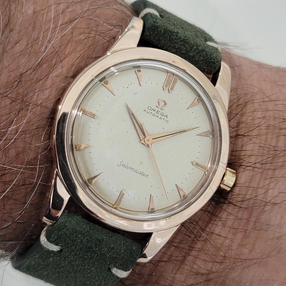 Mens Omega Seamaster 2494 37mm Rose Gold Capped Bumper Automatic 1950s NA116 For Sale 9