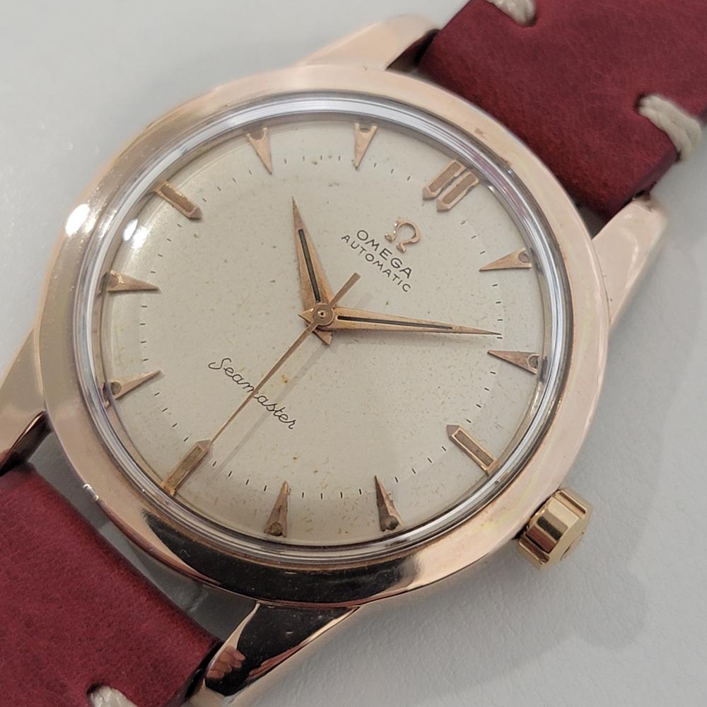 Men's Mens Omega Seamaster 2494 37mm Rose Gold Capped Bumper Automatic 1950s NA116 For Sale
