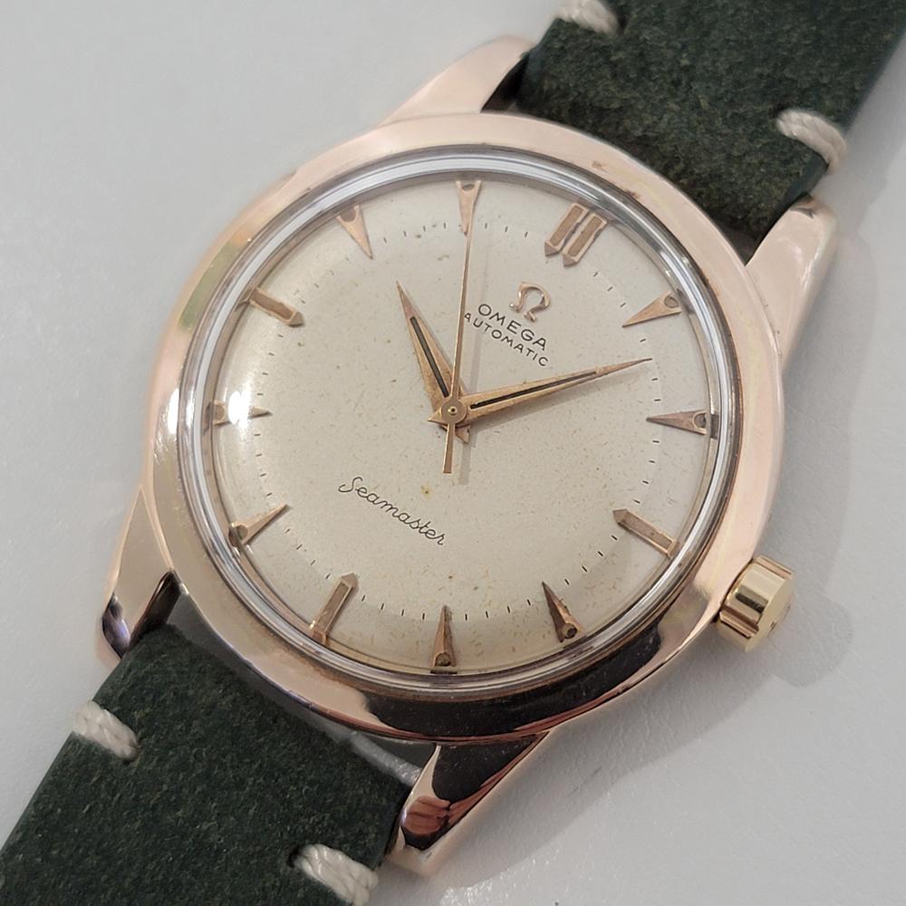 Men's Mens Omega Seamaster 2494 37mm Rose Gold Capped Bumper Automatic 1950s NA116 For Sale