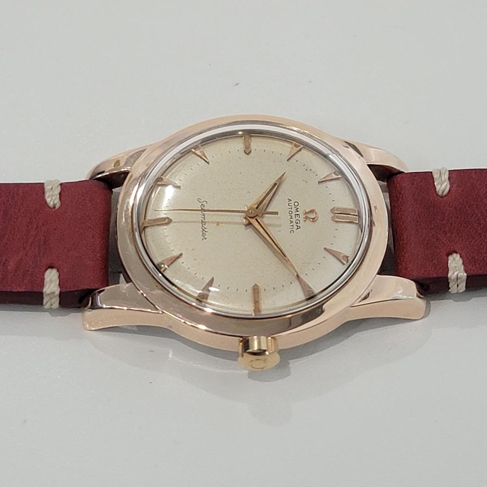 Mens Omega Seamaster 2494 37mm Rose Gold Capped Bumper Automatic 1950s NA116 For Sale 1