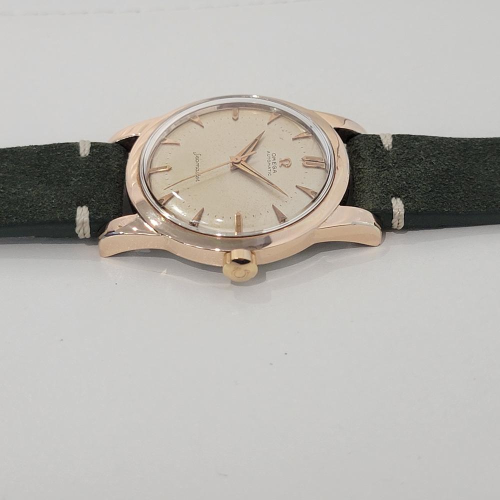 Mens Omega Seamaster 2494 37mm Rose Gold Capped Bumper Automatic 1950s NA116 For Sale 1