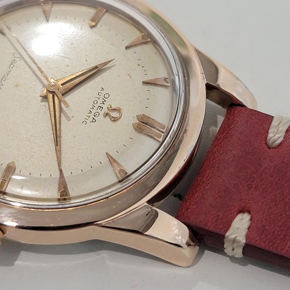 Mens Omega Seamaster 2494 37mm Rose Gold Capped Bumper Automatic 1950s NA116 For Sale 2