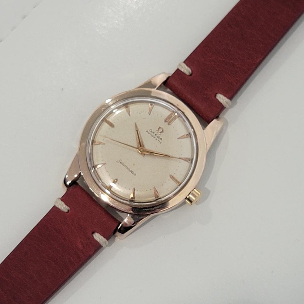 Mens Omega Seamaster 2494 37mm Rose Gold Capped Bumper Automatic 1950s NA116 For Sale 3
