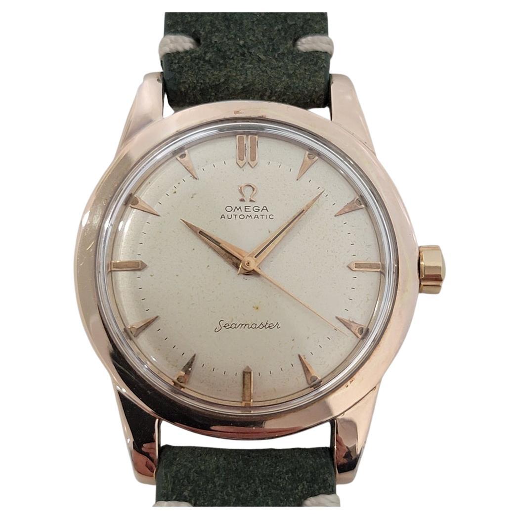 Mens Omega Seamaster 2494 37mm Rose Gold Capped Bumper Automatics 1950s NA116