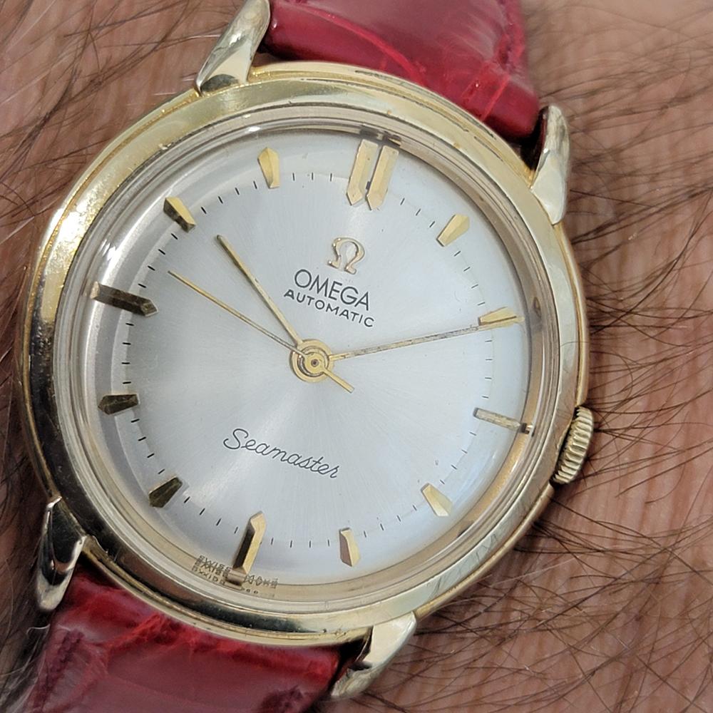 Mens Omega Seamaster 2592 35mm Gold Capped Bumper Automatic 1950s Vintage NA127 en vente 9