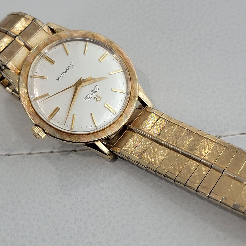 Mens Omega Seamaster 34mm Gold-Capped Automatic 1960s All Original JM15 In Excellent Condition In Beverly Hills, CA