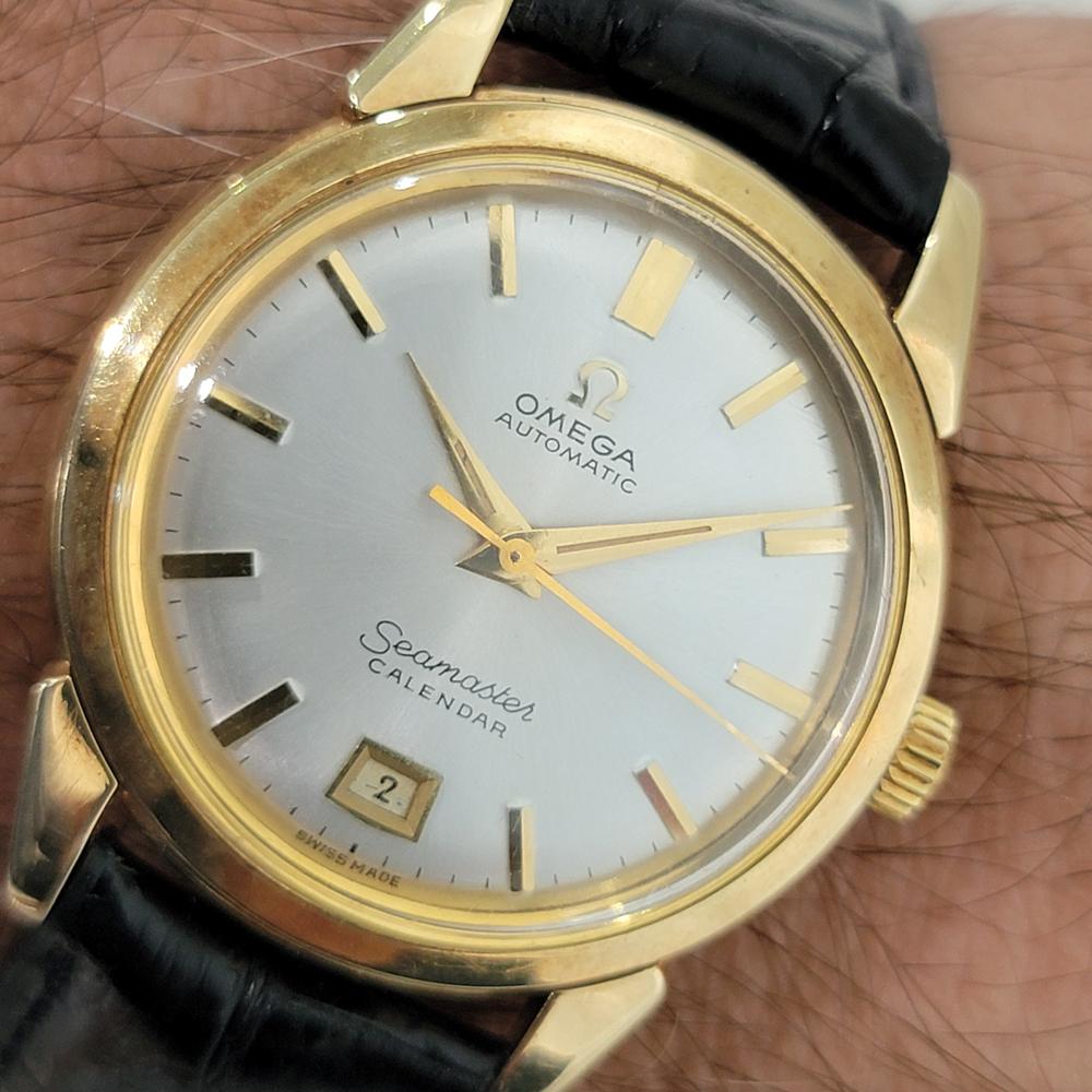 Mens Omega Seamaster Calendar 2627SC 35mm 14k Gold Bumper Automatic 1950s RA402 9