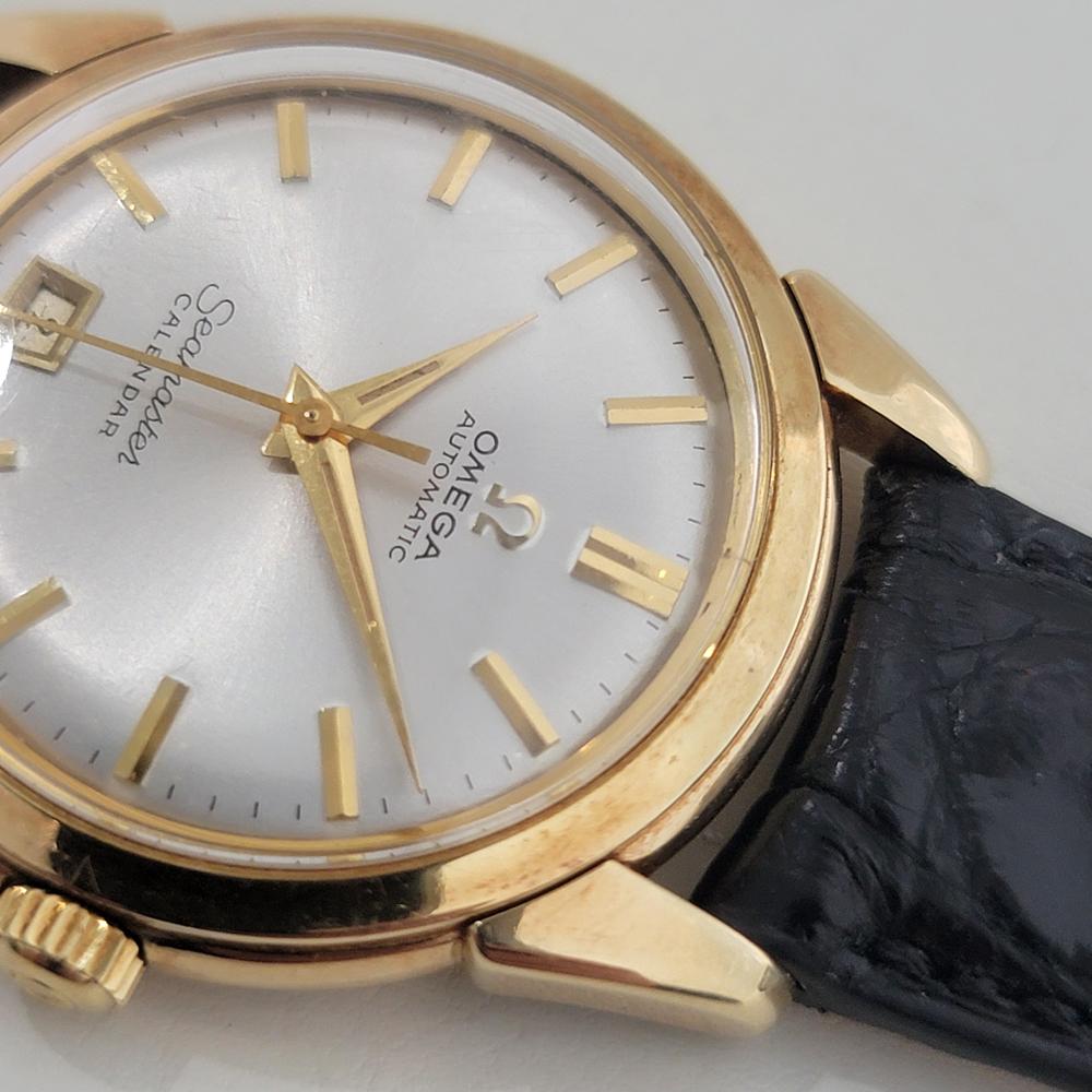 Mens Omega Seamaster Calendar 2627SC 35mm 14k Gold Bumper Automatic 1950s RA402 2