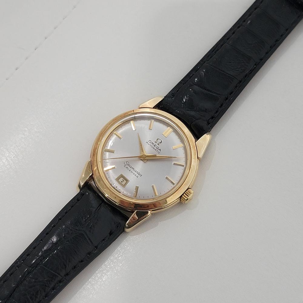 Mens Omega Seamaster Calendar 2627SC 35mm 14k Gold Bumper Automatic 1950s RA402 3