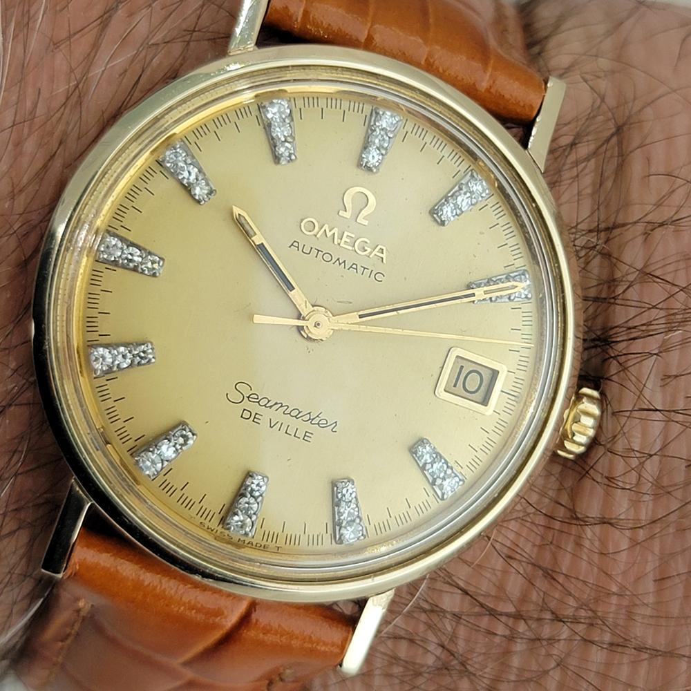 Herren Omega Seamaster Deville 34mm 14k Gold Diamant Zifferblatt Automatik 1970er Jahre RA437 8
