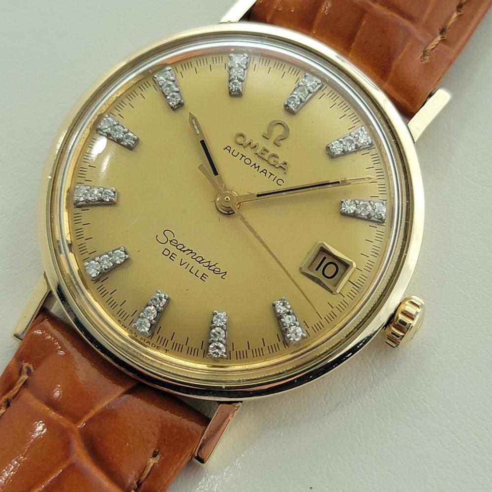Herren Omega Seamaster Deville 34mm 14k Gold Diamant Zifferblatt Automatik 1970er Jahre RA437 1