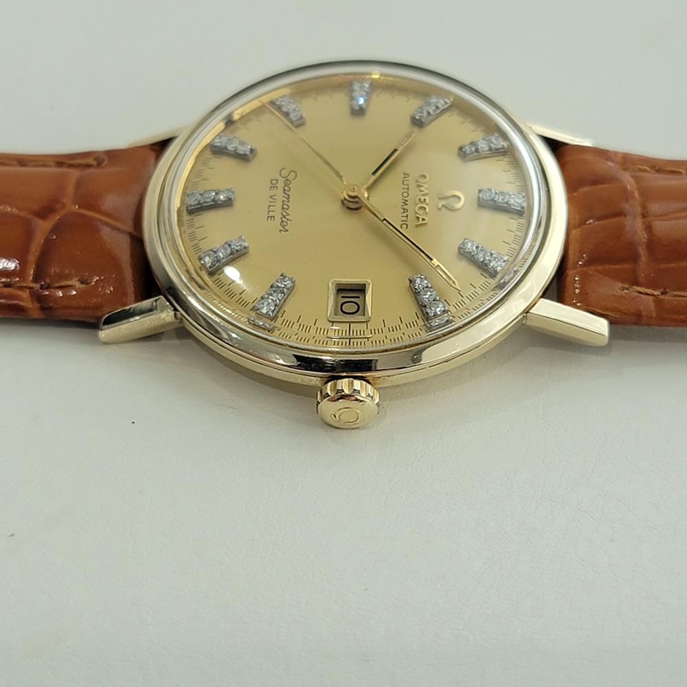 Herren Omega Seamaster Deville 34mm 14k Gold Diamant Zifferblatt Automatik 1970er Jahre RA437 2