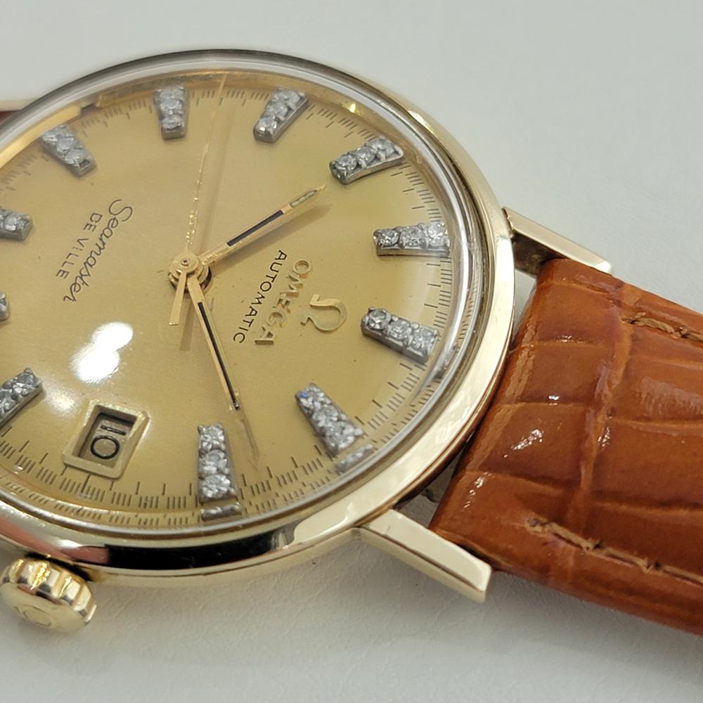 Herren Omega Seamaster Deville 34mm 14k Gold Diamant Zifferblatt Automatik 1970er Jahre RA437 3