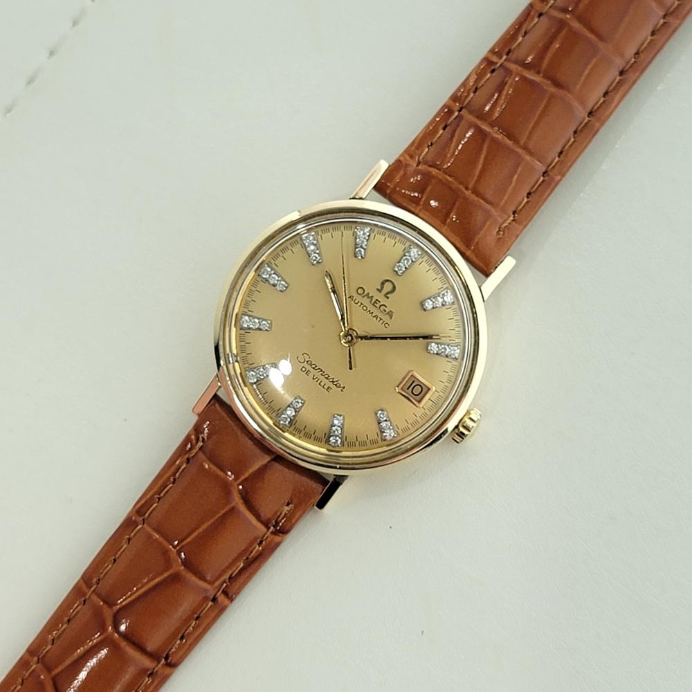 Herren Omega Seamaster Deville 34mm 14k Gold Diamant Zifferblatt Automatik 1970er Jahre RA437 4